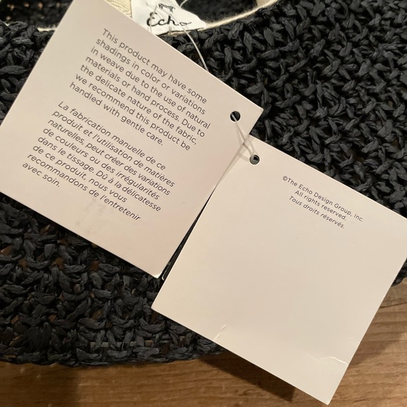 NWT Echo New York Raffia Packable Wide Brim Hat boho summer beach resort wear OS - Picture 7 of 10